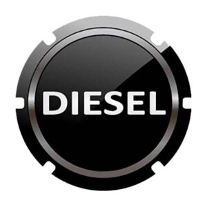 Auto E-Shopping Car Tank Diesel Sticker Sign Round Shape Vinyle Universal Size 5" x 5"