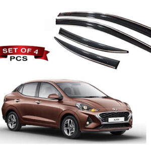 Auto E-Shopping Chromeline Door visor for Aura Set of 4 Pieces