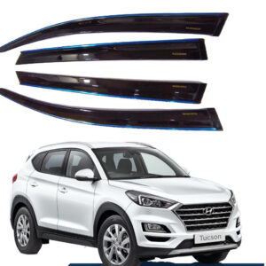 Auto E-Shopping Chromeline Silverline Door Rain Visor Wind Deflector for Tucson (Old Models) (Not Compatible for 2023) Set of 4 Pieces