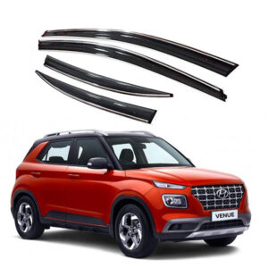 Auto E-Shopping Chromeline Door visor for Venue 2022 facelift Set of 4 Pieces