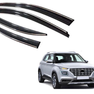 Auto E-Shopping Chromeline Door visor for Venue Model 2019 onwards Set of 4 Pieces