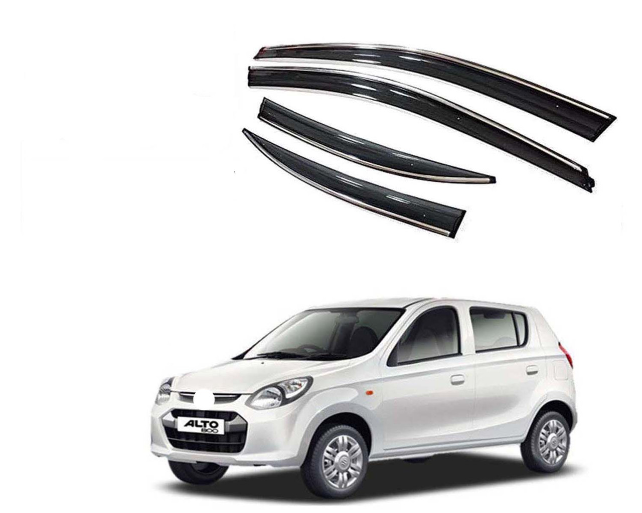 Auto E-Shopping Chromeline Door visor for Maruti Alto 800 Model 2014 - 2018 Set of 4 Pieces