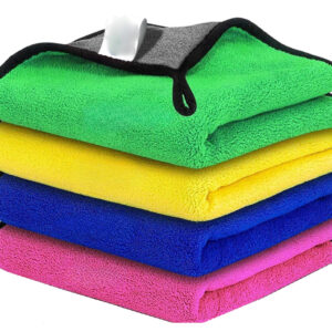 Microfiber Car Cleaning Multicolor Cloth Towel Pack of 4 Piece 40x40 500 GSM for Car Bike Cleaning Polishing Washing & Detailing