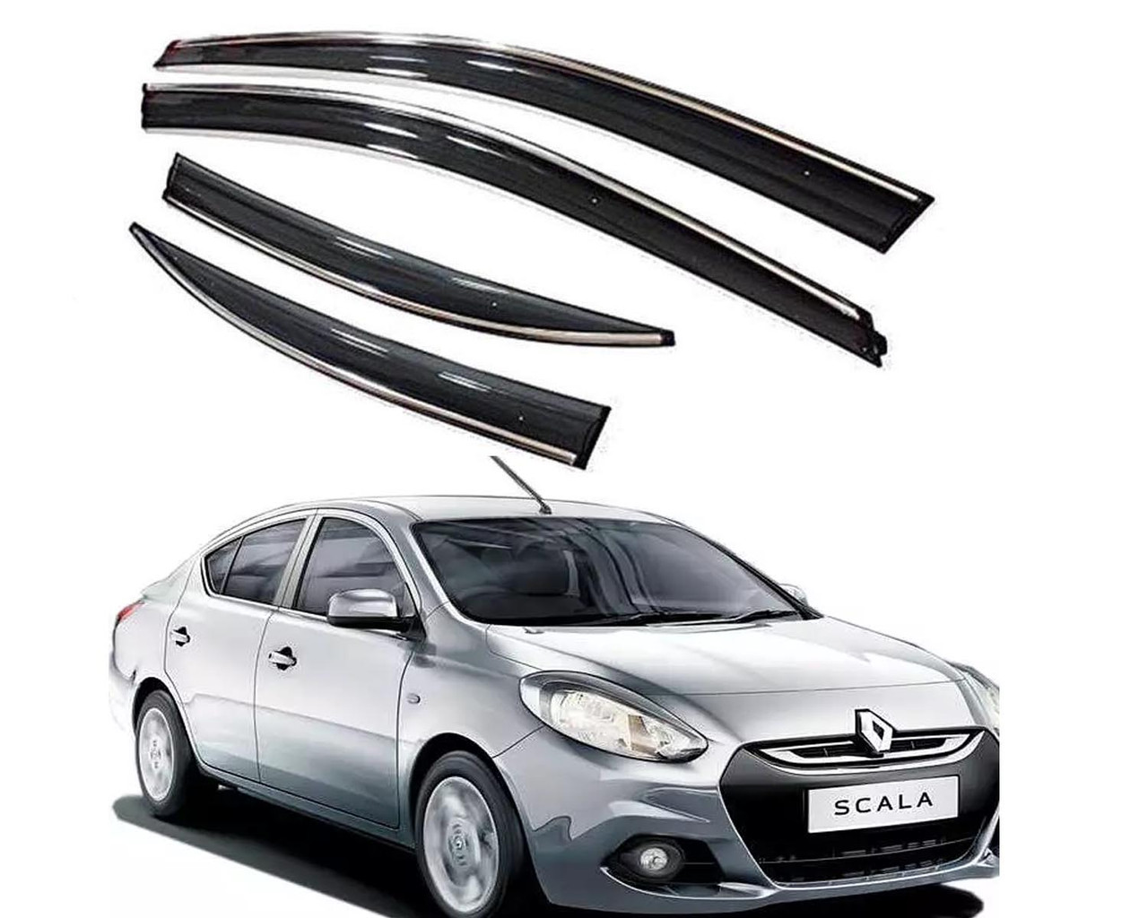 Auto E-Shopping Chromeline Door visor for Scala Set of 4 Pieces