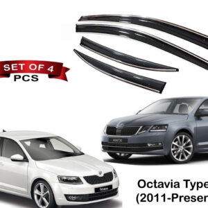 Auto E-Shopping Chromeline Door visor for Octavia NewType 2 2011 Onwards Set of 4 Pieces