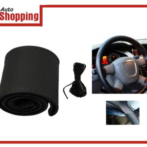 Auto E-Shopping Stitchable Car Steering Wheel Cover PU Leather - Universal (Black)