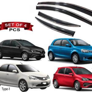 Auto E-Shopping Chromeline Door visor for Toyota Etios Set of 4 Pieces