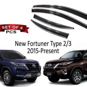 Auto E-Shopping Chromeline Door visor for Totota Compatible fortuner New T-2 Model 2015 onwards Set of 4 Pieces