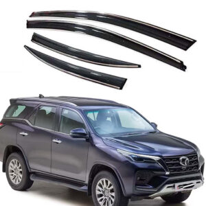 Auto E-Shopping Chromeline Door visor for Compatible fortuner Legender Set of 4 Pieces