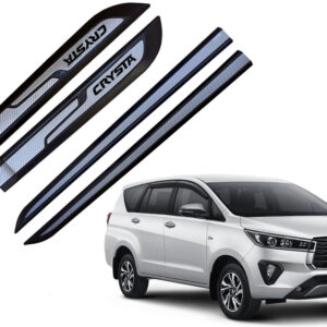 Auto E-Shopping Car Door Side Beading Moulding Silver Black Colour Compatible for Innova Crysta Set of 4 Pieces