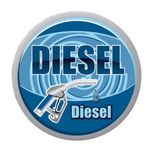 Auto E-Shopping Car Tank Diesel Sticker Sign Round Shape Vinyle Universal Size 5" x 5"