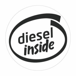 Auto E-Shopping Car Tank Diesel Sticker Sign Round Shape Vinyle Universal Size 5" x 5"