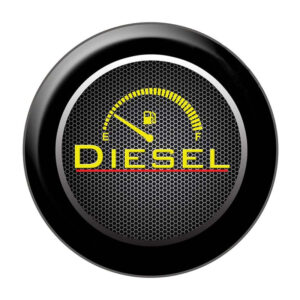 Auto E-Shopping Car Tank Diesel Sticker Sign Round Shape Vinyle Universal Size 5" x 5"