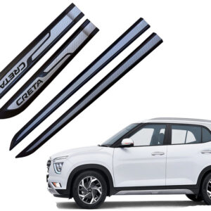 Auto E-Shopping Car Door Side Beading Moulding Silver Black Colour Compatible for Creta all Models Set of 4 Pieces