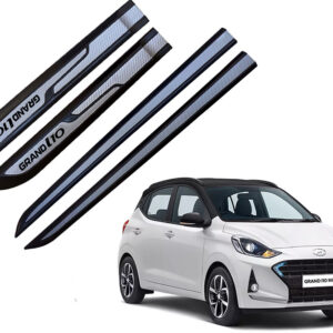 Auto E-Shopping Car Door Side Beading Moulding Silver Black Colour Compatible for Grand I10 Set of 4 Pieces