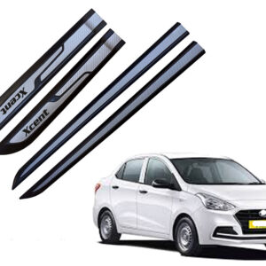 Auto E-Shopping Car Door Side Beading Moulding Silver Black Colour Compatible for Hyundai Xcent Set of 4 Pieces