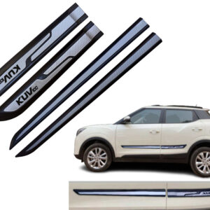 Auto E-Shopping Car Door Side Beading Moulding Silver Black Colour Compatible for KUV 100 Set of 4 Pieces