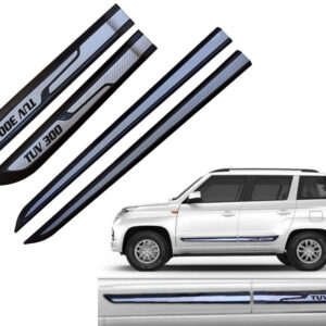 Auto E-Shopping Car Door Side Beading Moulding Silver Black Colour Compatible for Mahindra TUV 300 Set of 4 Pieces