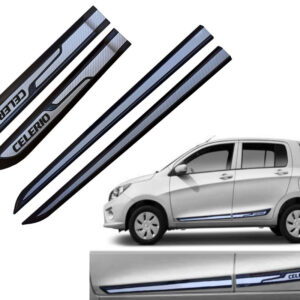 Auto E-Shopping Car Door Side Beading Moulding Silver Black Colour Compatible for Maruti Celerio Set of 4 Pieces