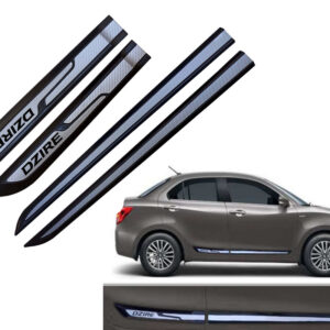 Auto E-Shopping Car Door Side Beading Moulding Silver Black Colour Compatible for Maruti Dzire all Models Set of 4 Pieces