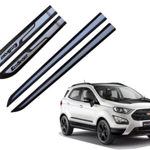 Auto E-Shopping Car Door Side Beading Moulding Silver Black Colour Compatible for Ecosport Set of 4 Pieces