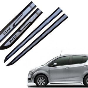 Auto E-Shopping Car Door Side Beading Moulding Silver Black Colour Compatible for Maruti Ritz Set of 4 Pieces