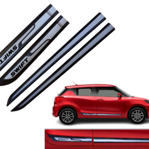 Auto E-Shopping Car Door Side Beading Moulding Silver Black Colour Compatible for Maruti Swift all Models Set of 4 Pieces