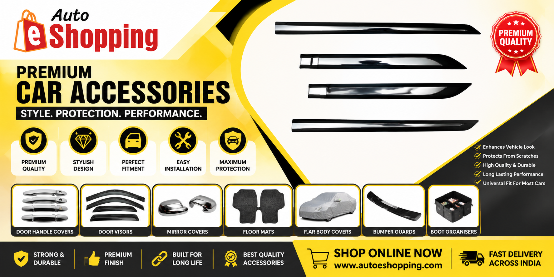 Aspire Premium Half Chrome Side Beading by Auto E-Shopping