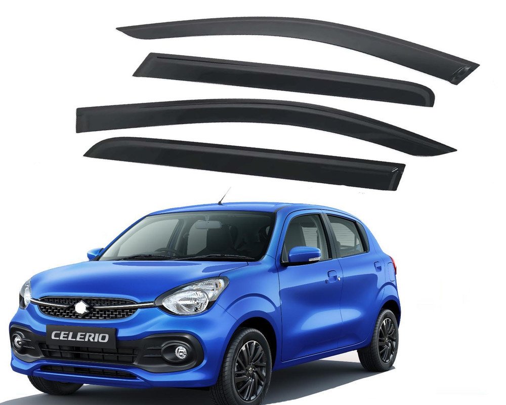 Celerio New Door Visor Premium Sun Rain Visor Wind Deflector for Celerio New Set of 4 Pieces