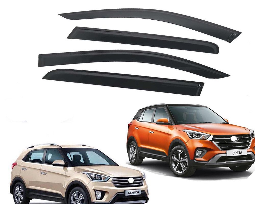 Creta Door Visor Premium Sun Rain Visor Wind Deflector for Creta Set of 4 Pieces