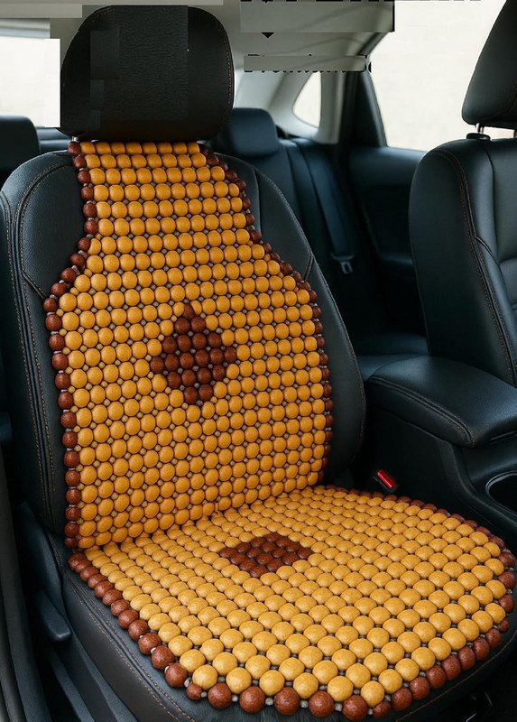 Car Wooden Bead Seat Cover Cushion | Breathable & Comfortable Car Seat Mat