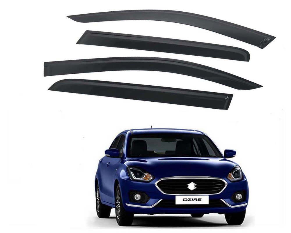 Dzire 2017-2023 Door Visor Premium Sun Rain Visor Wind Deflector for Dzire 2017-2023 Set of 4 Pieces