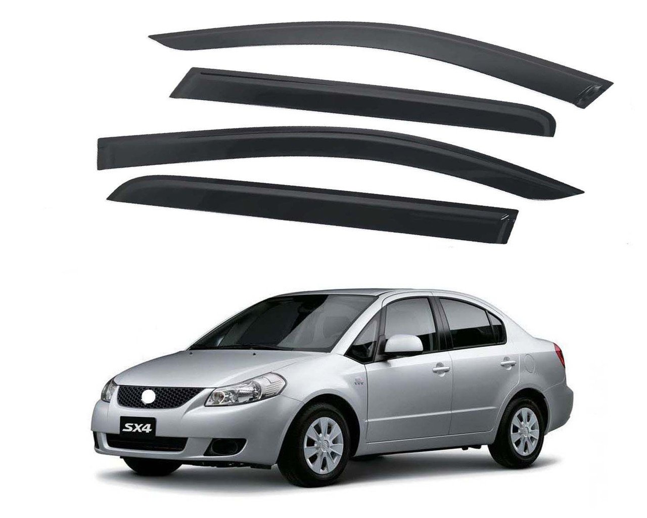 SX4 Door Visor Premium Sun Rain Visor Wind Deflector for SX4 Set of 4 Pieces