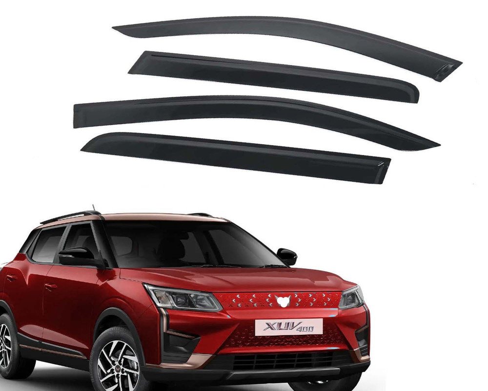 XUV 400 Door Visor Premium Sun Rain Visor Wind Deflector for XUV 400 Set of 4 Pieces